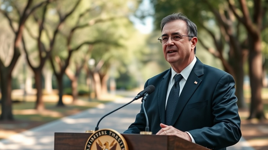 Disability advocate honored at outdoor event speaking at a podium.