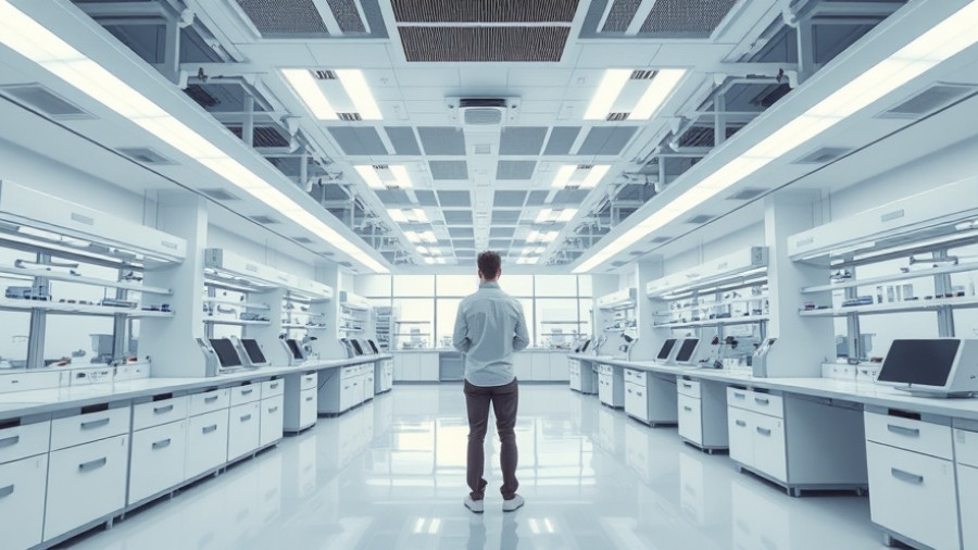 Modern lab with person observing, representing virtual reality epilepsy experience.