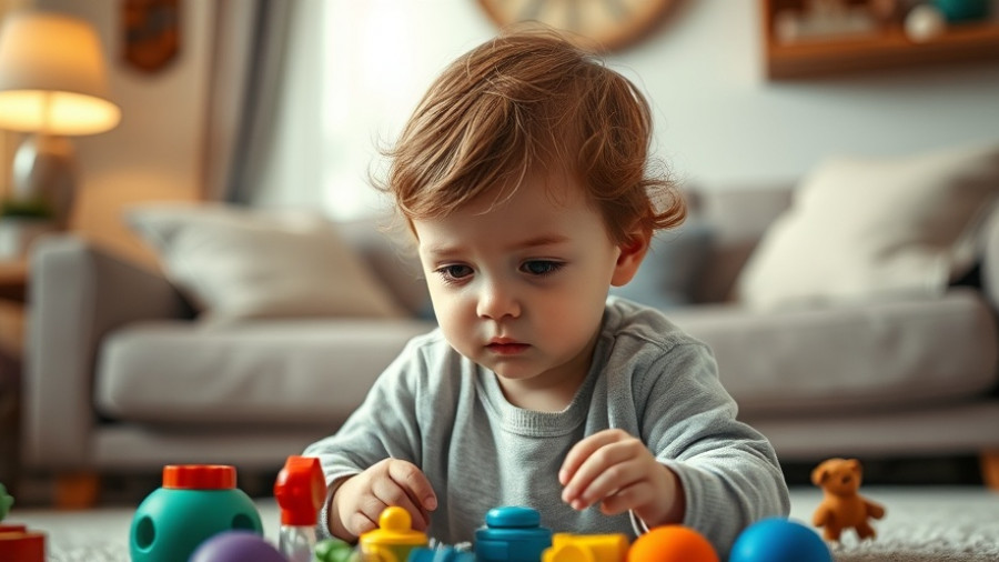 Child playing with toys, leucovorin autism treatment context.