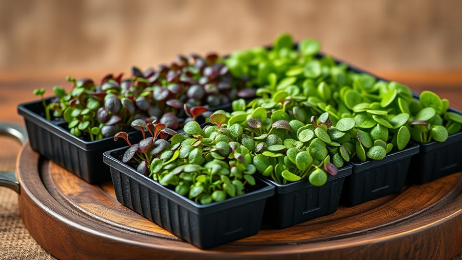 Vibrant microgreens on display in trays.