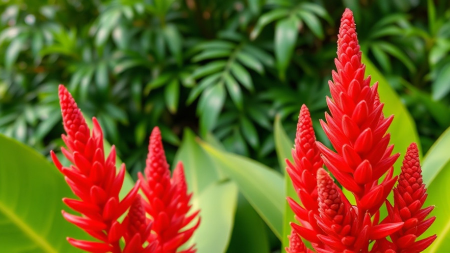 Vibrant red ginger plant tips for grow at home success Muskegon.