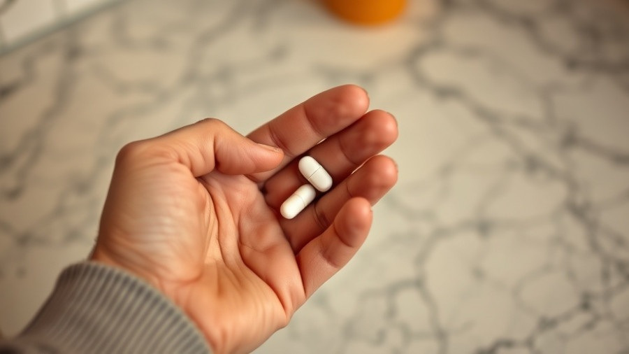 Close-up of hand holding melatonin pill focusing on health effects.