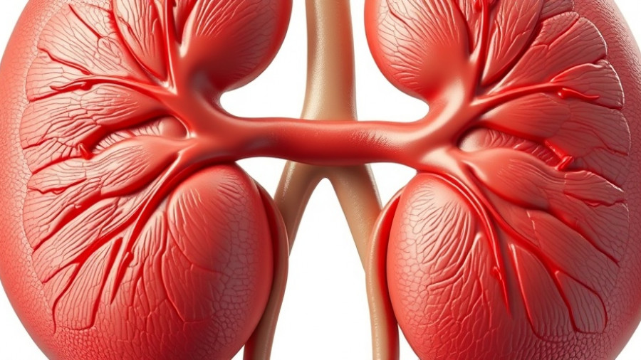 Detailed anatomical model of human kidneys for unprescribed herbal medicines.