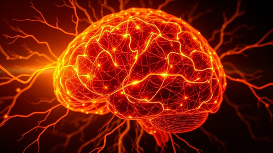 Abstract fiery neural brain, can revenge be addictive concept.