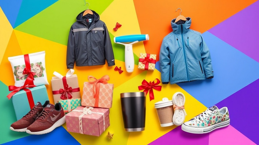 Vibrant collage of Christmas gifts for mom.