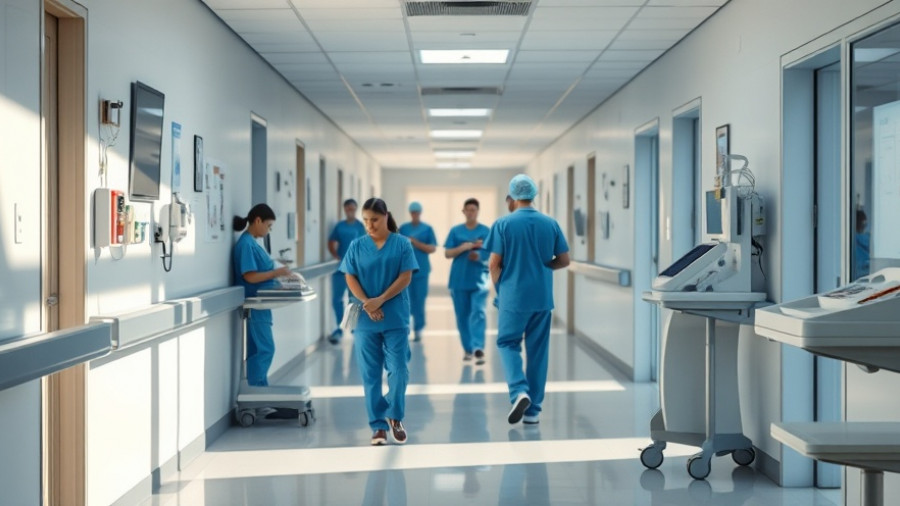 Modern hospital hallway highlighting rural healthcare funding.