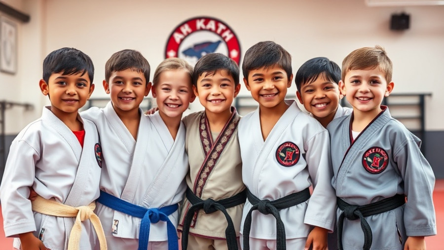 Happy kids at martial arts class in Gurnee studio.