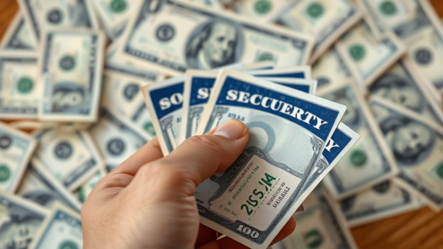 Close-up of Social Security card held over US dollars, November 2025 Social Security payments.