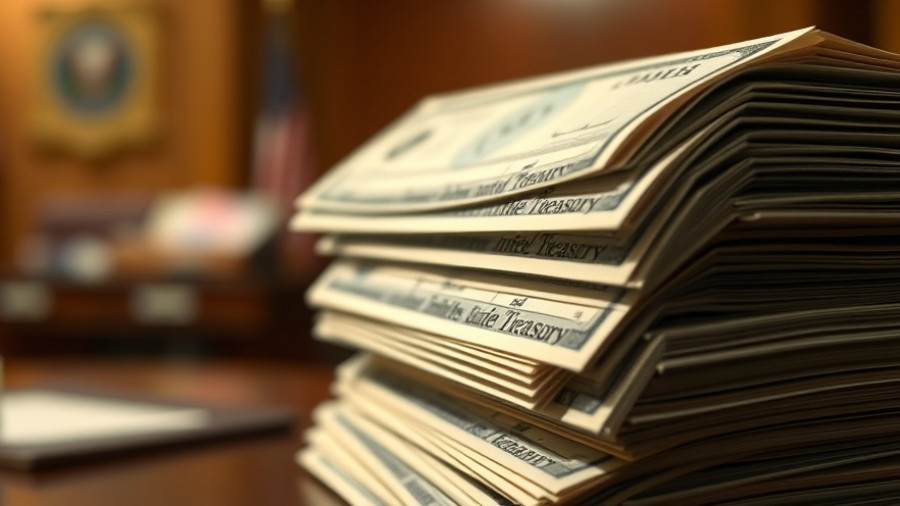 Close-up of US Treasury checks symbolizing Social Security payments during government shutdown.