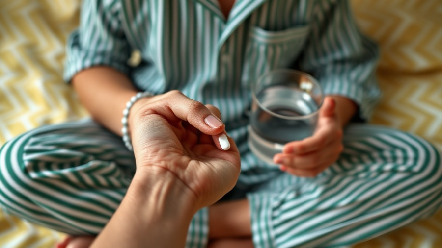 Person in pajamas holding a pill, related to long-term melatonin use.