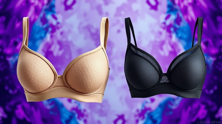 Best back smoothing bras 2025 in beige and black against colorful backdrop.