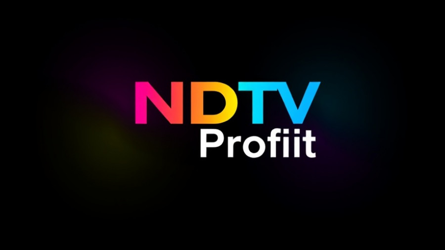 NDTV Profit logo on dark background