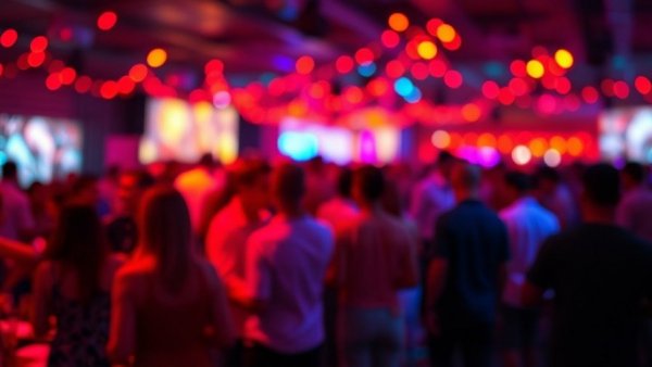 Colorful party scene with vibrant lights at autism fundraising event in Frankfort.