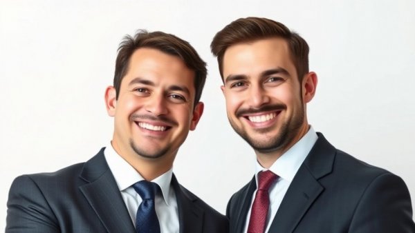 Senior living merger news: Two professional businessmen in suits smiling.