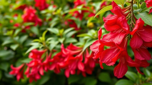Beautiful shrubs with vibrant red flowers, ideal to plant in November.