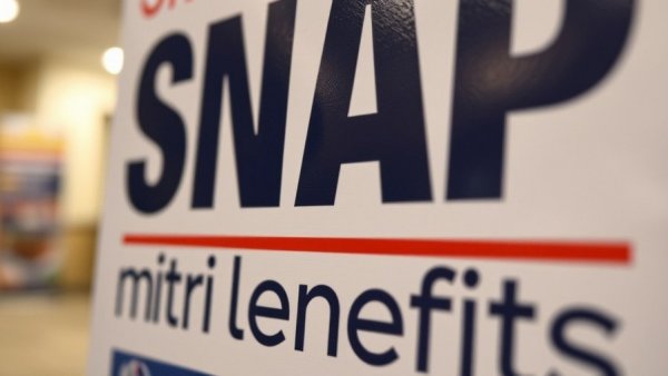 Close-up of a SNAP benefits sign highlighting the text 'Using SNAP Benefits'.