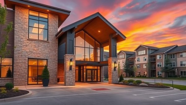 American Healthcare REIT senior living facility at sunset