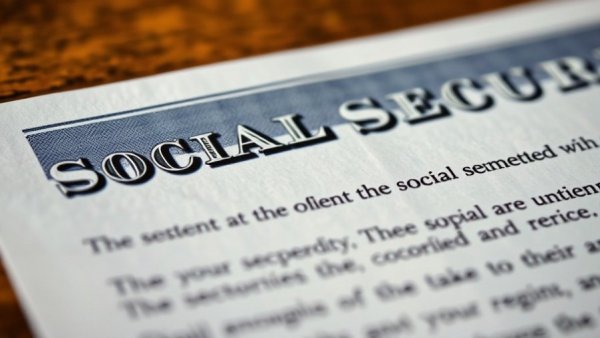 Macro view of Social Security text, highlighting changes for 2026.