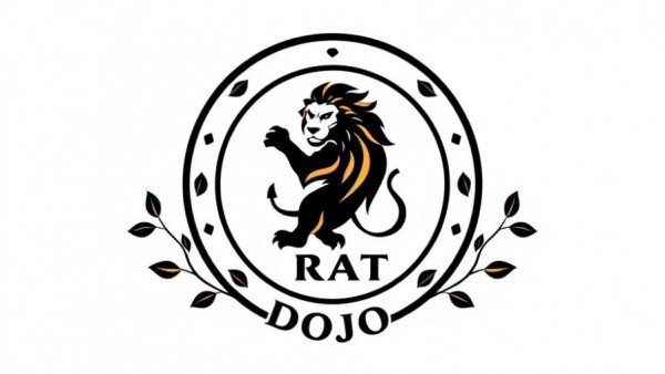 Renshusei Karate Training logo with lion emblem and laurel wreath
