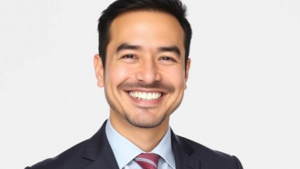 Confident individual smiling warmly in a professional portrait.