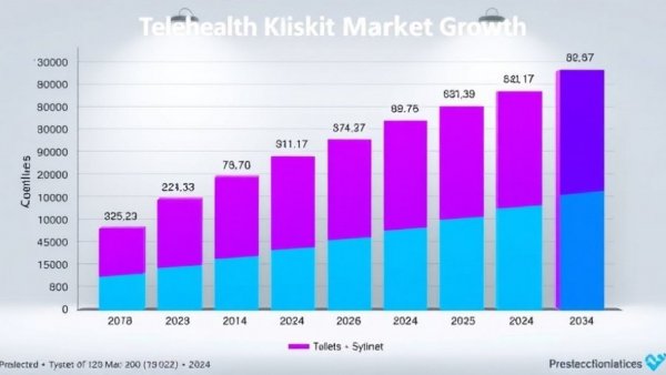 Telehealth kiosk market graph 2024-2034 growth forecast.