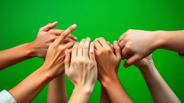 Clasped hands showing support; volunteering slows cognitive aging.