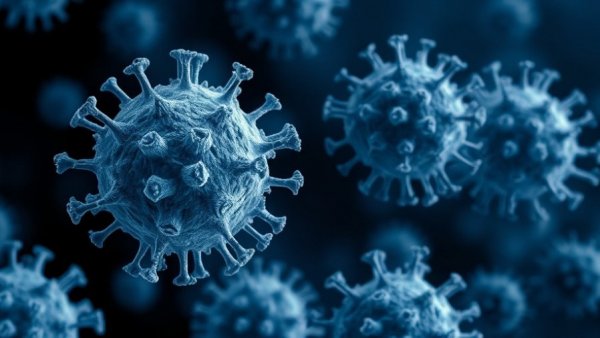 Microscopic view of influenza viruses related to Canada flu season predictions 2024.