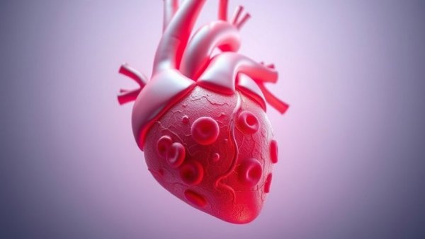 3D illustration of heart and artery for MRI angina diagnosis.