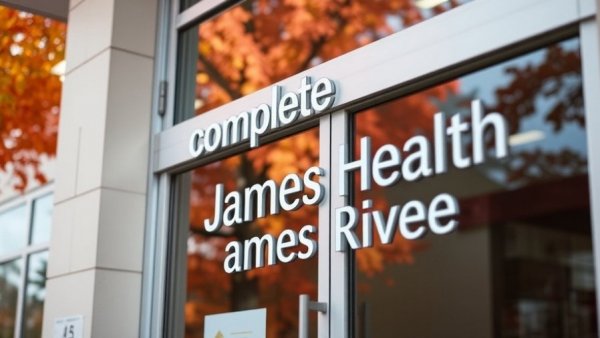Complete Health James River signage indicating senior care exit.