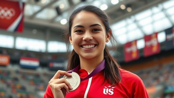 Karate athlete at Islamic Solidarity Games holding medal