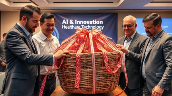 Healthcare professionals unveiling new technology in Muskegon event.