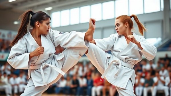2025 Islamic Solidarity Games karate event featuring sparring athletes.