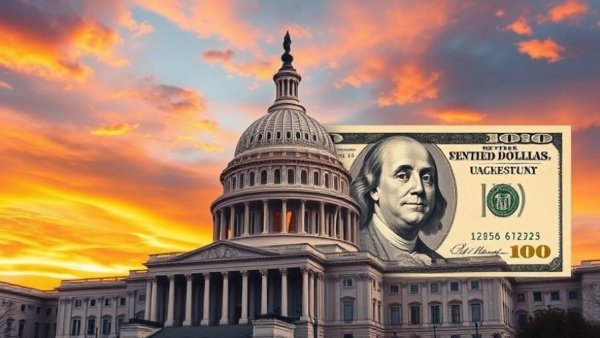 Capitol and dollar bill composite, symbolizing COLA increase 2026 for retirees.