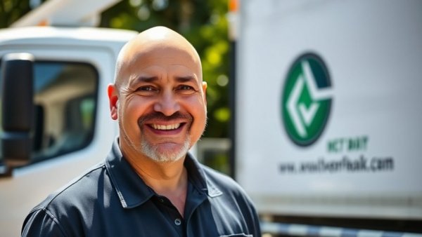Man in red polo with truck, related to Fencing Industry Trends in Dallas-Fort Worth