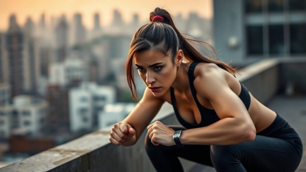 Focused athlete exercising outdoors for concussion prevention in ice hockey.
