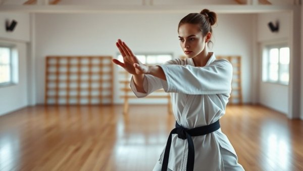 Karate master practicing in dojo, Karate master survival story.