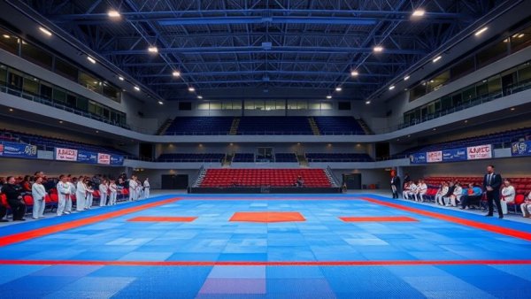 Empty seats during karate competition, highlighting governance issues.