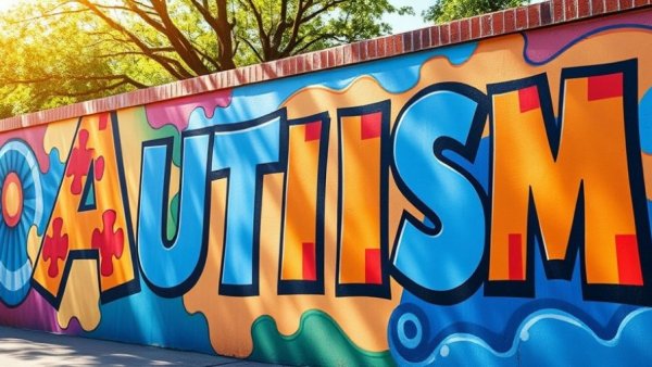 Connecticut autism service reform awareness mural with sunlight