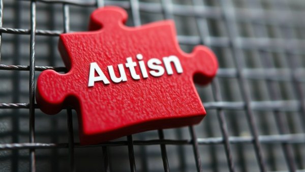 Autism therapy centers Muskegon awareness puzzle piece with statistic.