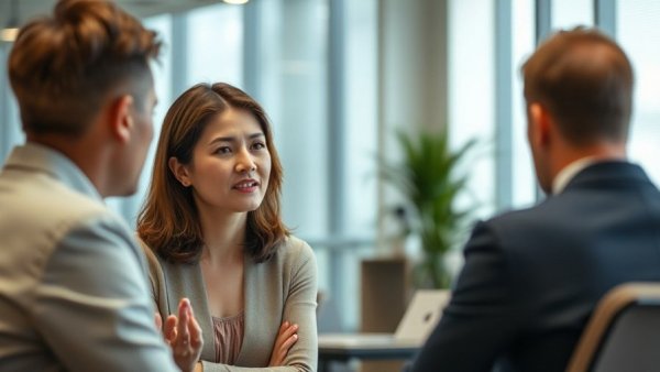 Woman discussing autism therapy centers Muskegon budget challenges.