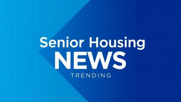 Senior Housing News graphic with trending news theme in blue.