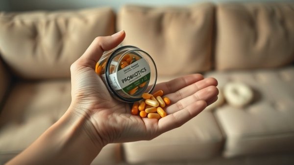 Probiotic capsules in hand suggesting gut bacteria and autism symptoms link.