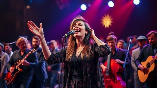 Autism awareness concert with passionate musicians on stage.