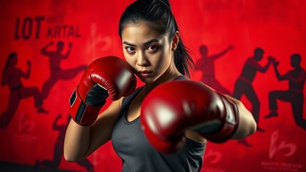 Martial artist poses energetically for martial arts classes in Gurnee.