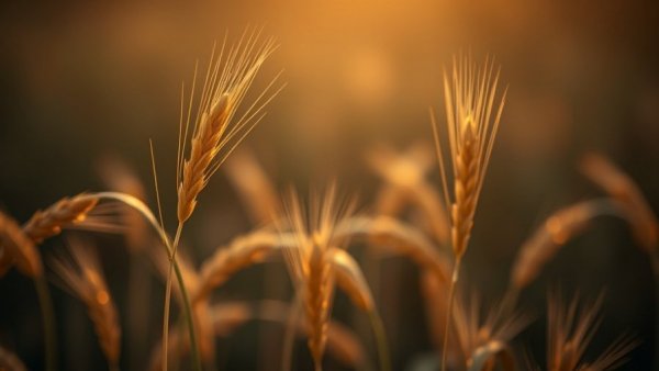 Golden wheat stalks illuminated by soft light for weed control in Shelby MI.