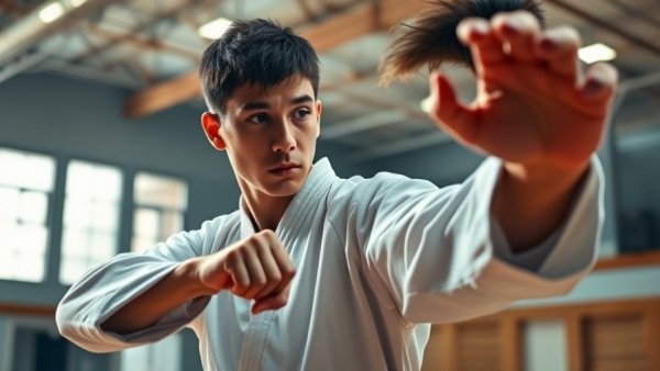 Young martial artist practicing at martial arts classes Gurnee.