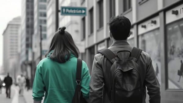 Children on urban street, awareness for autistic children going missing.