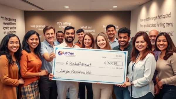 Group photo with donation check to enhance autism care.