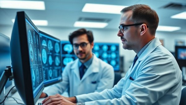 Scientists analyzing data in a lab, related to Grail stock surge.