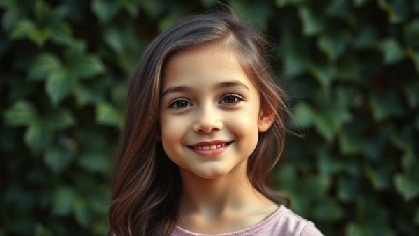 Young girl smiling outdoors, ADHD and autism assessments Greater Manchester.